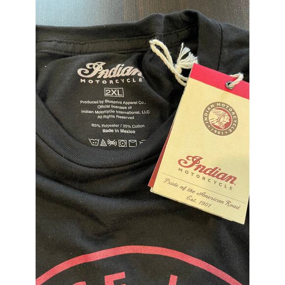 Indian Motorcycle Men’s Black Circle Logo T-Shirt 2XL - Picture 4 of 5